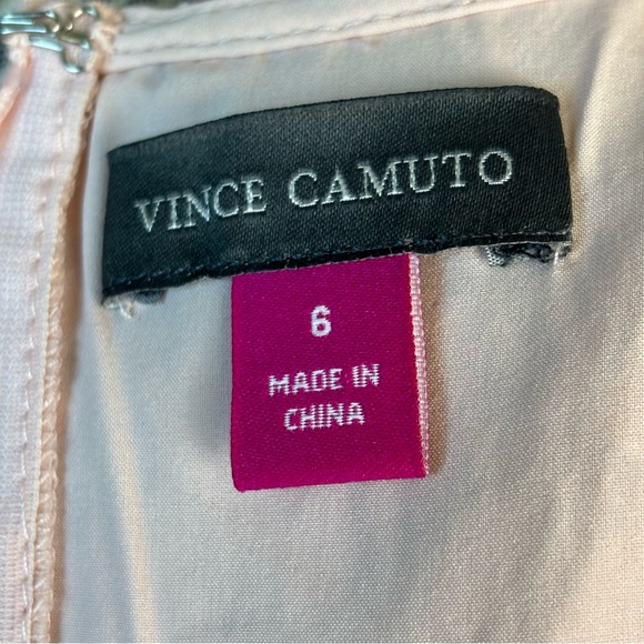 Vince Camuto Lace Floral Design Mini Dress with Tie Belt Lined Pink Size 6 - Picture 7 of 11